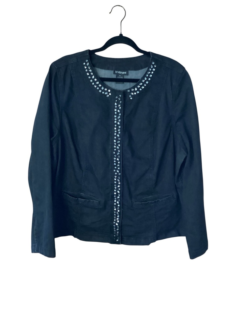 Lane Bryant Black Embellished Collar Jacket